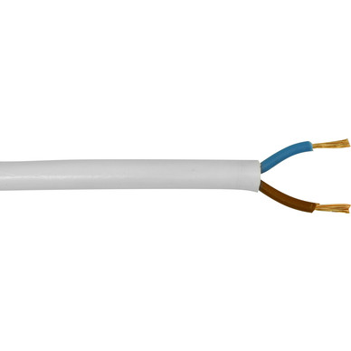 1mm 2 Core White Flex Cable - 25M