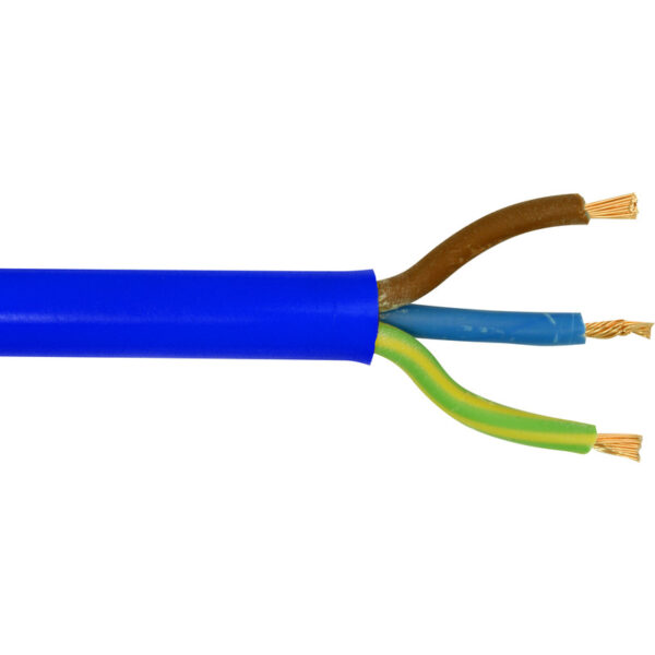 1.5mm Blue Arctic 3 Core Flexible Cable per Metre