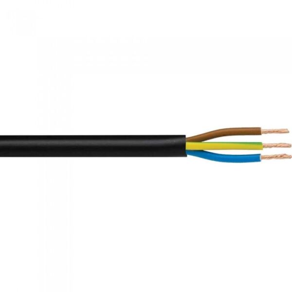 1mm 3 Core Black Flex Cable per Metre