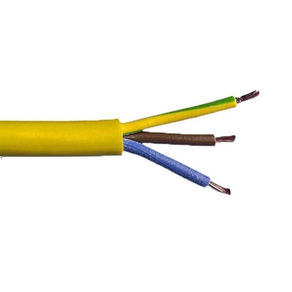 100M - 2.5mm Yellow Arctic 3 Core Flexible Cable