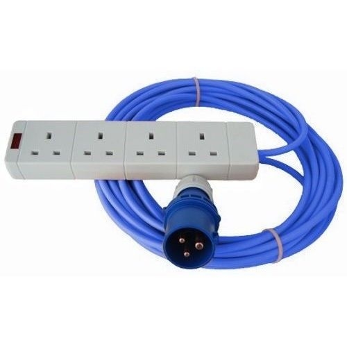 4 Gang 16A Blue Hook Up Extension Lead