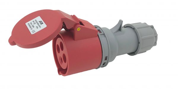 JCE 32A 4 Pin Red Trailing Plug & Socket 415V IP44 Splashproof - Image 2