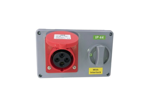 16A 4 Pin Wall Mounted Interlocking Socket 415V IP44