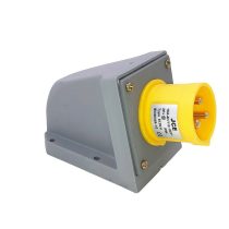 16A 3 Pin Yellow 110V Wall Mounted Plug IP44