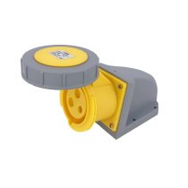 32A 3 Pin Yellow 110V Wall Mounted Socket IP67