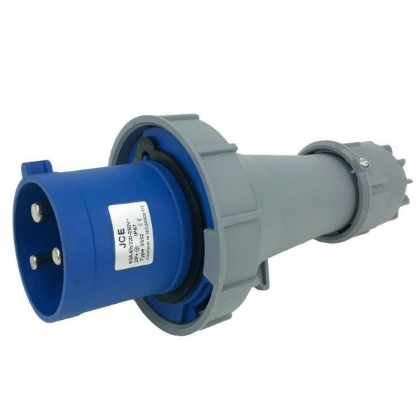 JCE 63A 3 Pin Blue Trailing Plug 240V IP67