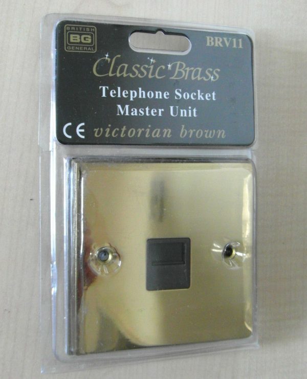 BG Classic Brass Victorian Brown Telephone Socket Master Unit