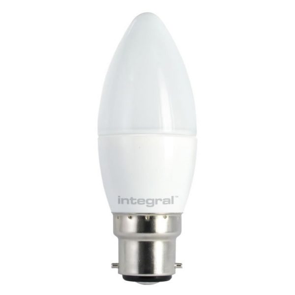 Integral LED B22 6.5W Dimmable Frosted Candle Lamp