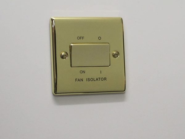 BG Nexus Polished Brass 10A 3 Pole Fan Isolator Switch