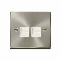 BG Telephone Master Socket 2 Gang Stainless Steel