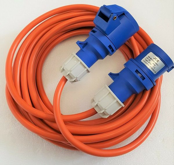 JCE 16A Orange Extension Lead Hook Up 2.5mm 3 Pin IP44