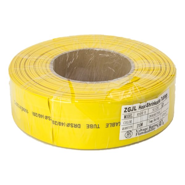 40mm Heat Shrink Tubing Yellow. 2:1 Ratio - Per M