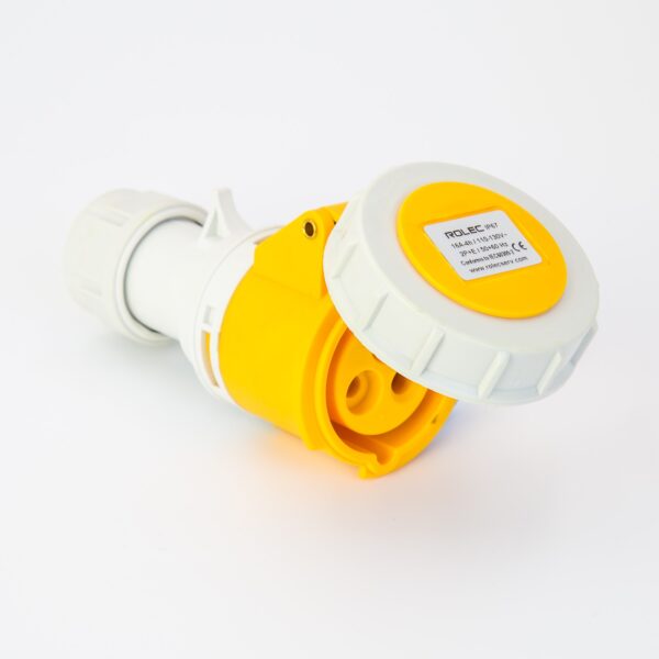 Rolec 16A 3 Pin 110V Yellow Trailing Socket  IP67 - Image 2