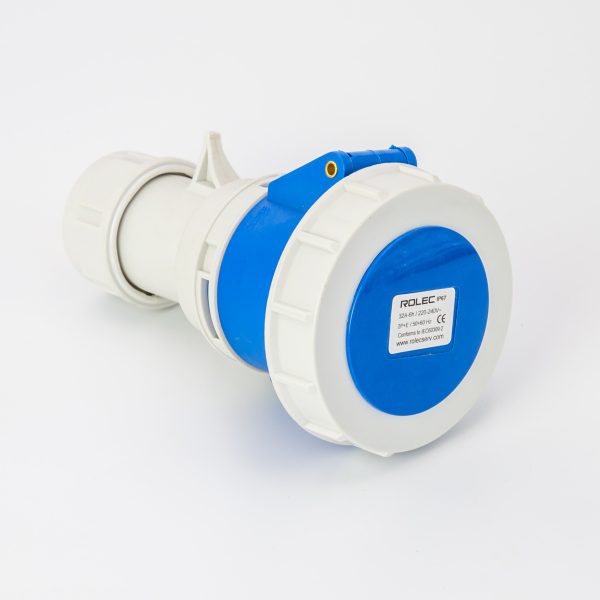 Rolec 32A 3 Pin Blue Trailing Socket 240V IP67 - Image 2